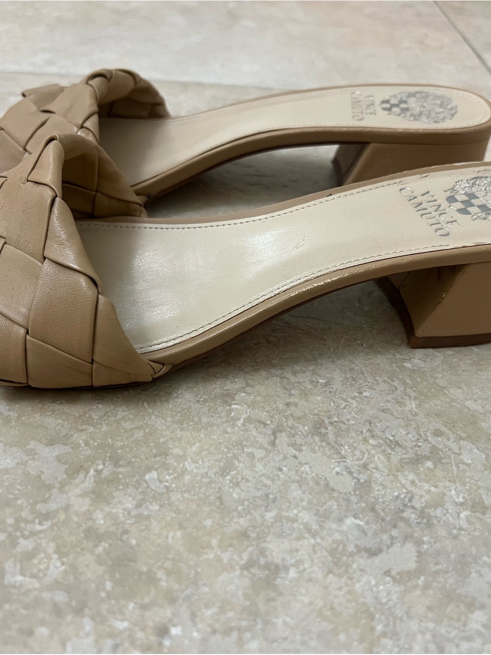 Vince Camuto Tan Braided Leather Slide Sandals 9.5 - Picture 2 of 7